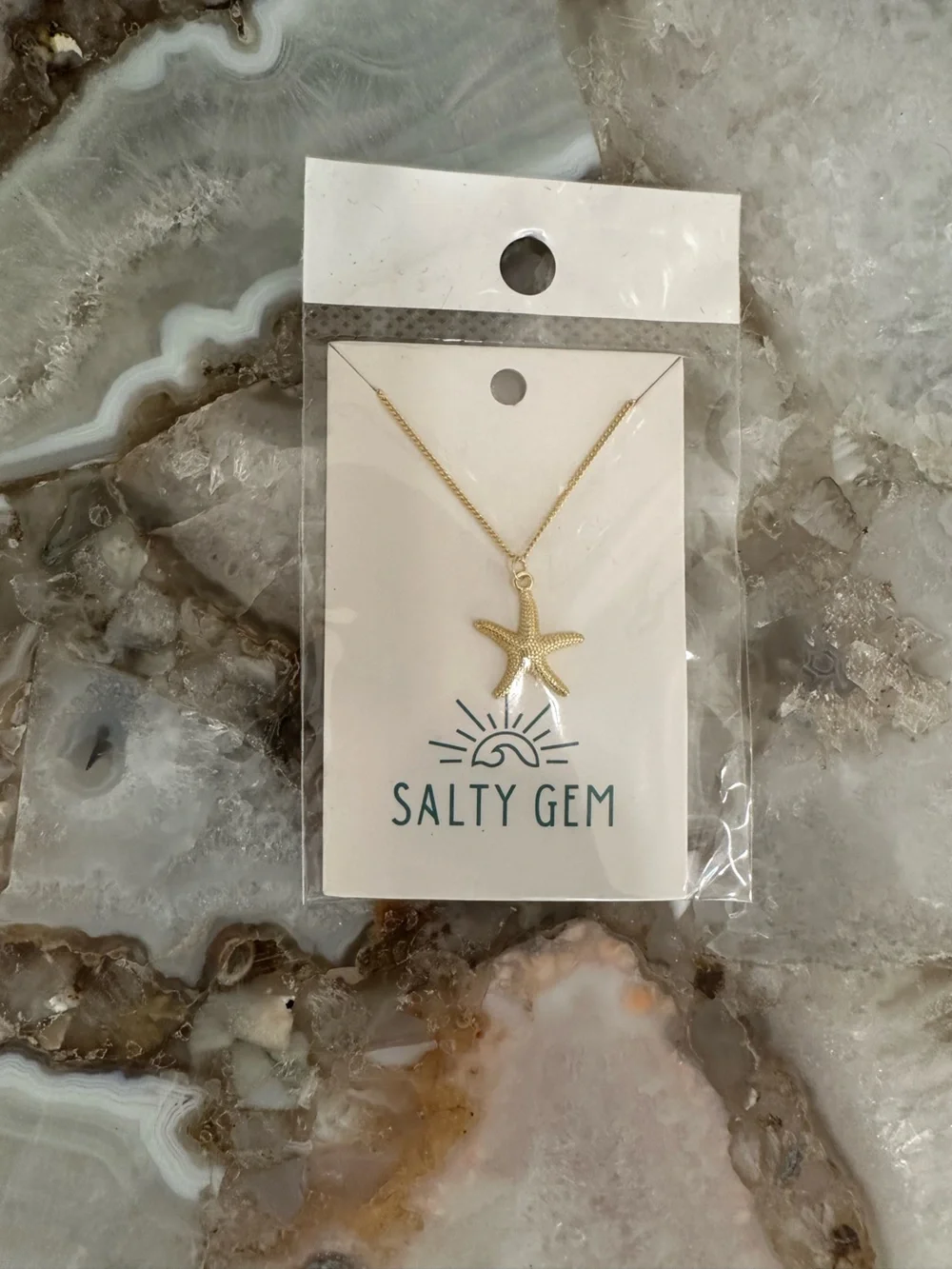 Gold Starfish Pendant Necklace - Gold